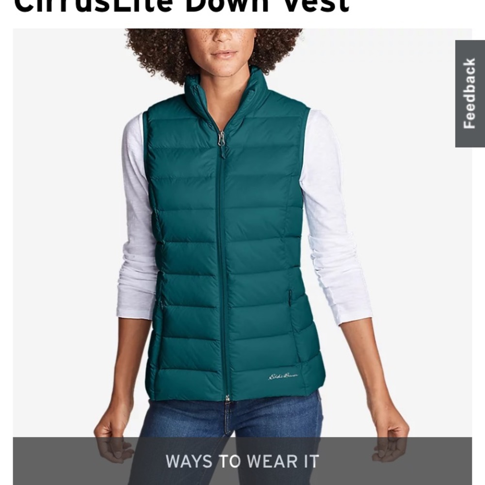 Eddie Bauer Cirruslite puffer vest! Size XS, dark teal